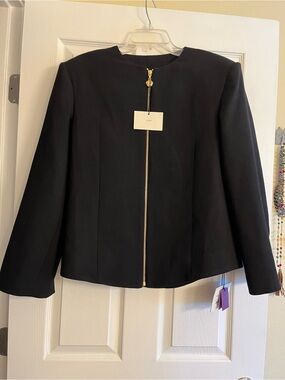 NWT Yomi Black Zip-Front Blazer